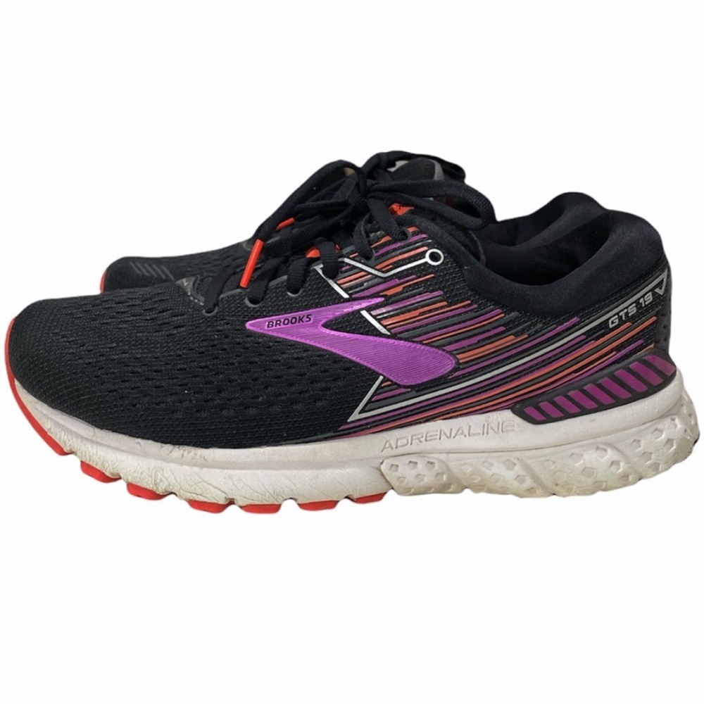BROOKS Adrenaline GTS 19 Running Sneakers Shoes Black Purple Size 8 - Picture 6 of 7